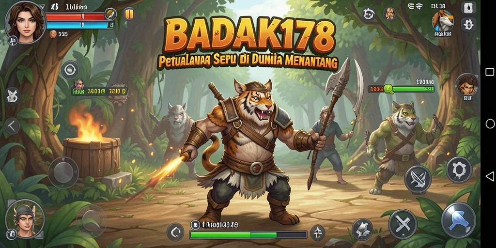 Tangkapan layar menampilkan aksi seru dalam permainan BADAK178.