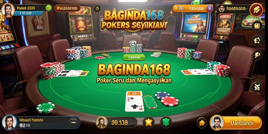 Tampilan gameplay poker yang mendebarkan di BAGINDA168.