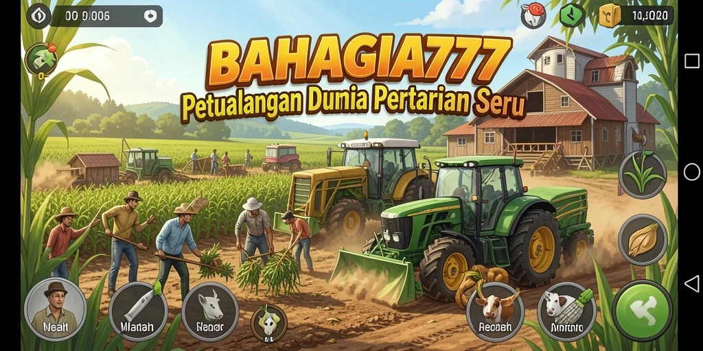 Tampilan gameplay BAHAGIA777 yang menampilkan aktivitas bertani yang menarik.