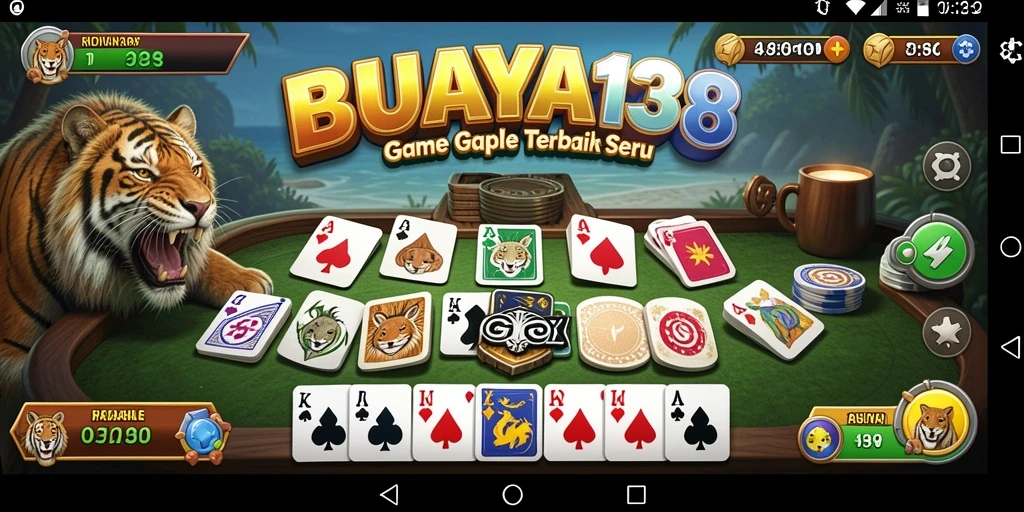 Tampilan menarik dari gameplay Gaple di BUAYA138.