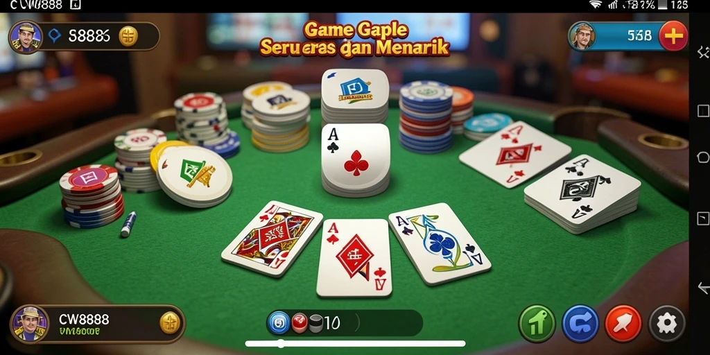 Gameplay menarik CW8888 menampilkan keseruan bermain Gaple.