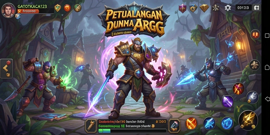 Screenshot GATOTKACA123 menampilkan aksi seru dalam permainan ARPG.