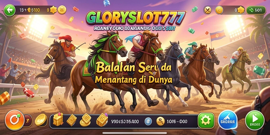 Tangkapan layar GLORYSLOT777 menunjukkan aksi balapan seru di trek yang menantang.