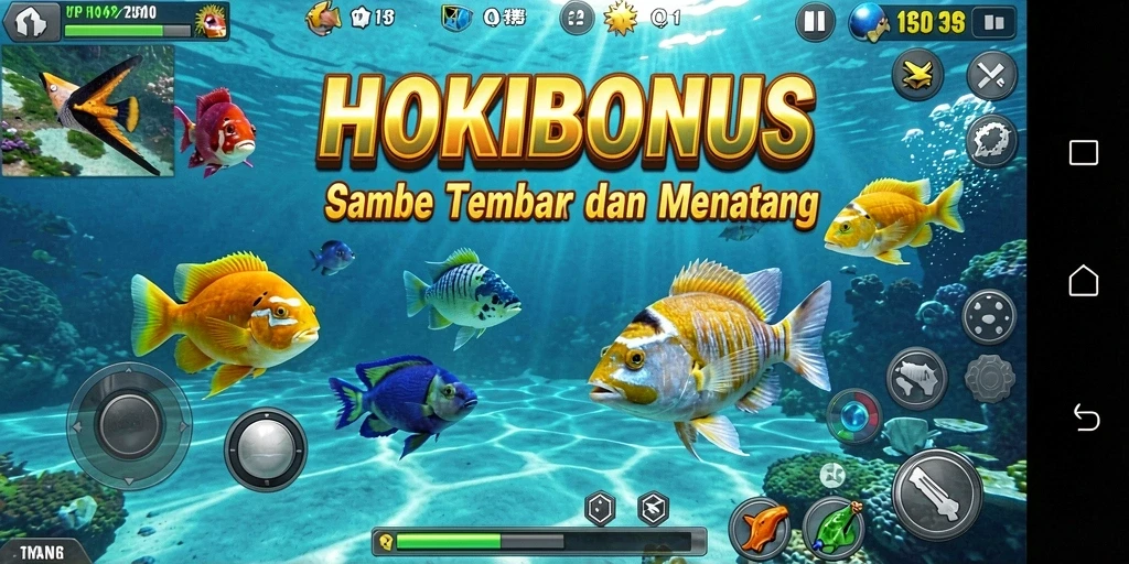 Tampak gameplay <strong>HOKIBONUS</strong> yang menegangkan saat menangkap ikan.