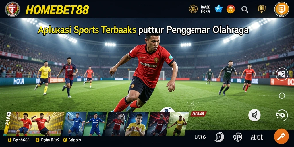 Screenshot gameplay HOMEBET88 menampilkan antarmuka aplikasi Sports yang menarik.