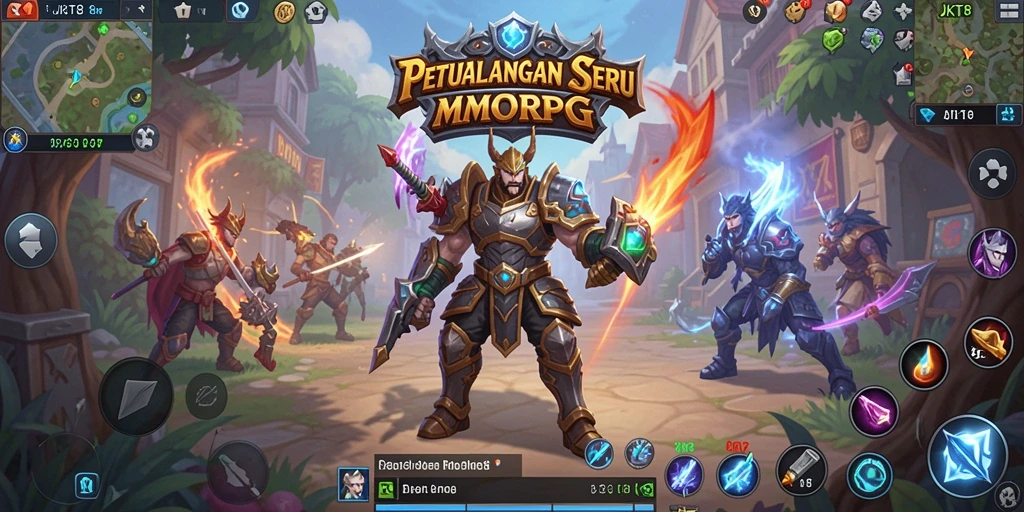 Menampilkan pertarungan epik dalam game MMORPG JKT8.
