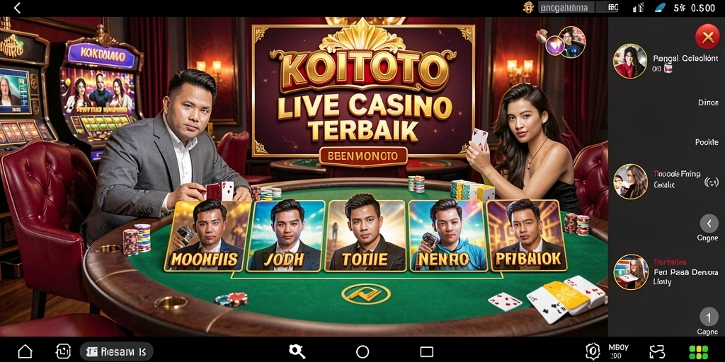 Tampilan screenshot dari gameplay yang menarik di KOITOTO, menampilkan dealer langsung.