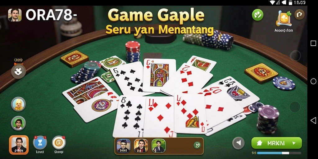 Screenshot gameplay ORA78 menampilkan suasana seru permainan Gaple.