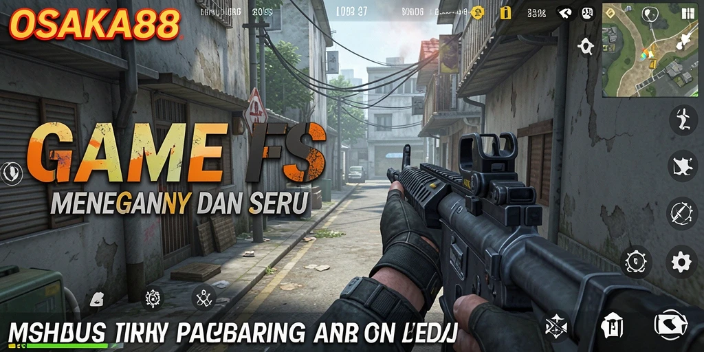 Gameplay seru dalam OSAKA88 dengan aksi tembak-menembak yang intens.