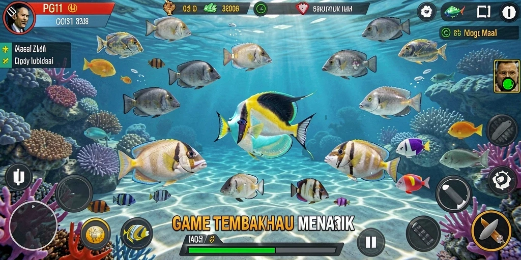 Gameplay seru PG11 dengan aksi menangkap ikan.