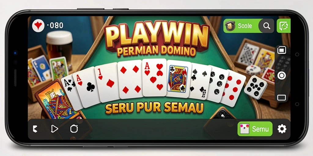 Screenshot utama menunjukkan gameplay menarik dari permainan Domino.