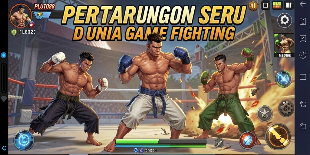 Screenshot gameplay PLUTO88 menampilkan pertarungan seru dengan grafis yang memukau.