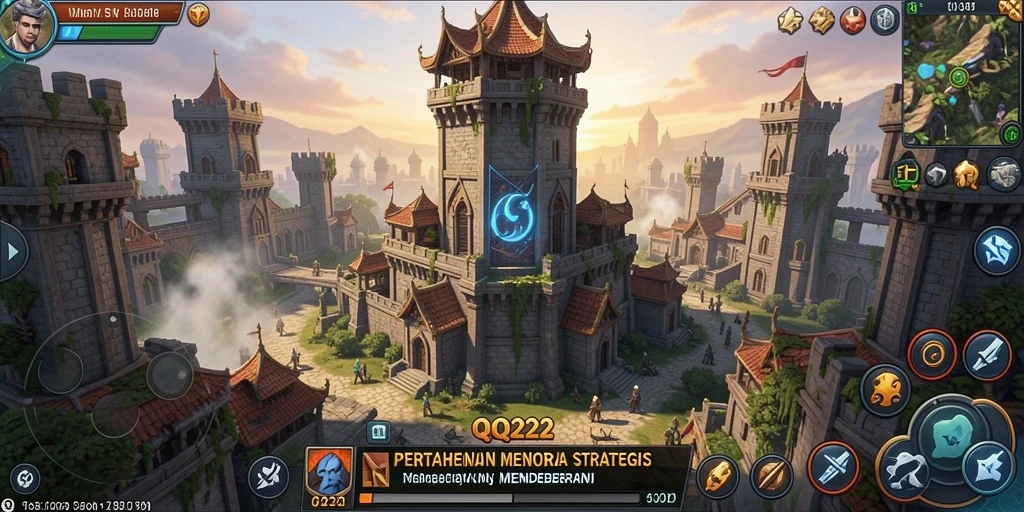 Gameplay seru dan menegangkan dalam QQ222 Tower Defense.