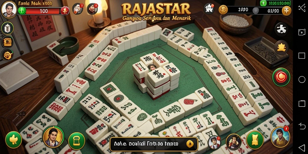Tampilan screenshot RAJASTAR dengan gameplay Mahjong yang menantang.