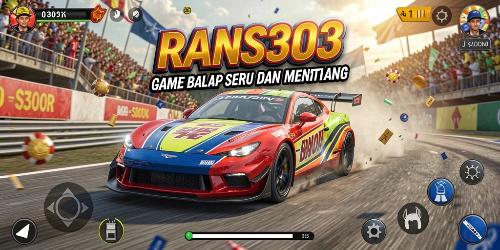 Screenshot gameplay RANS303 menunjukkan momen balapan yang mendebarkan dan grafis menawan.