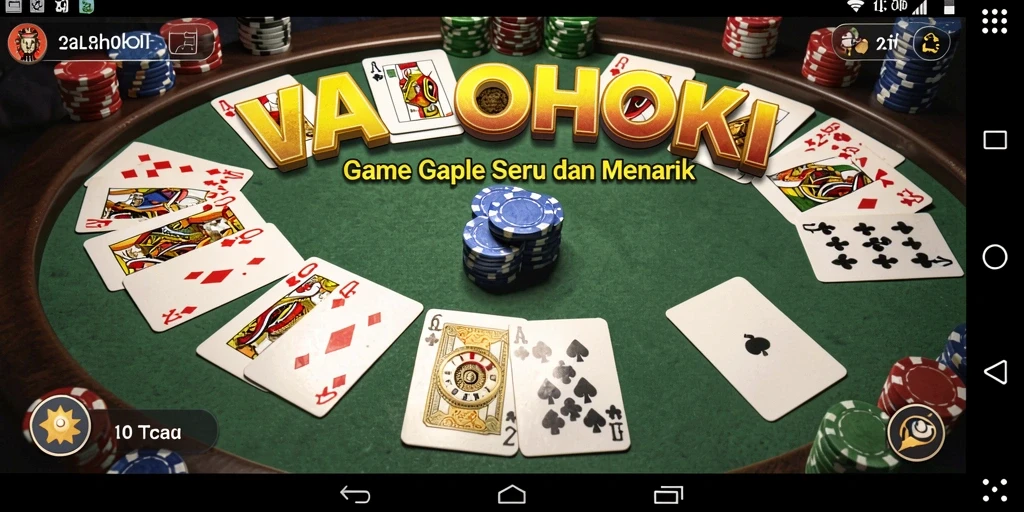 Screenshot gameplay VALOHOKI yang menunjukkan keseruan bermain Gaple.